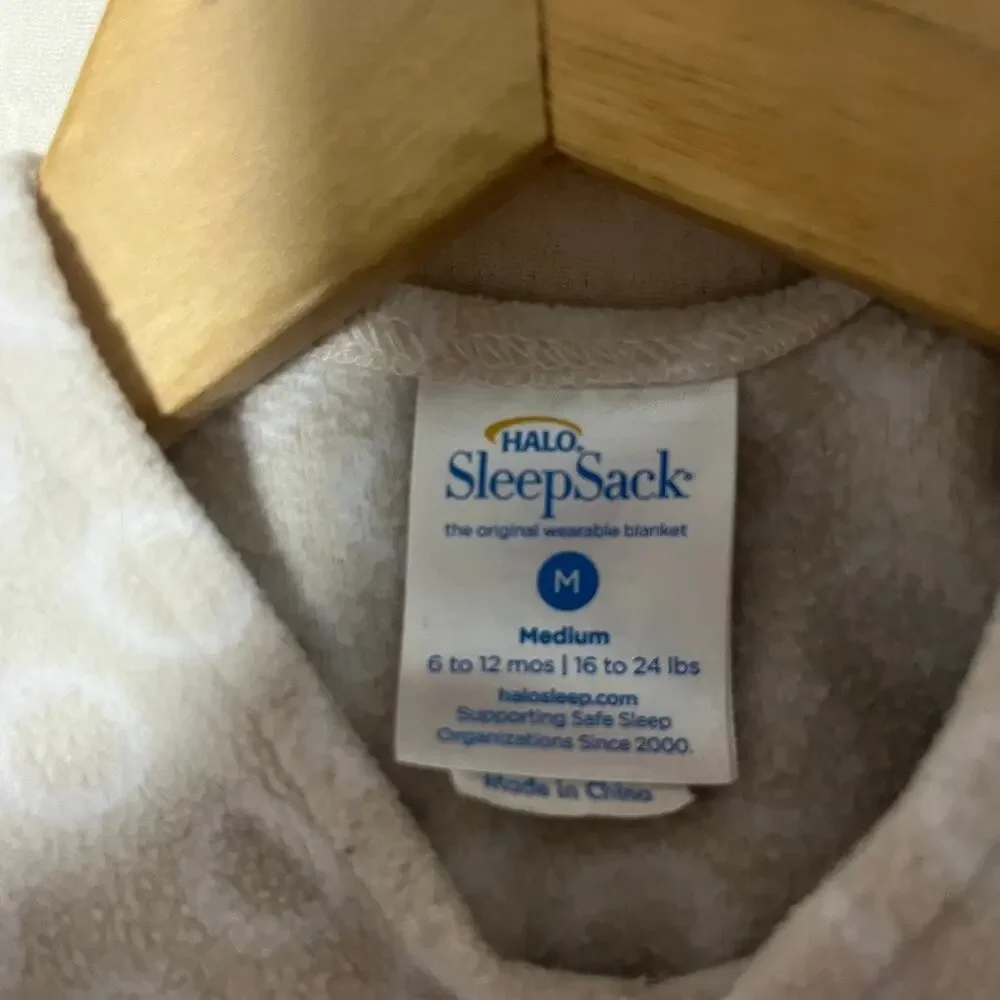 Halo Baby Sleepsack in Tan Teddy Bear Fleece Size Medium 6-12 Months